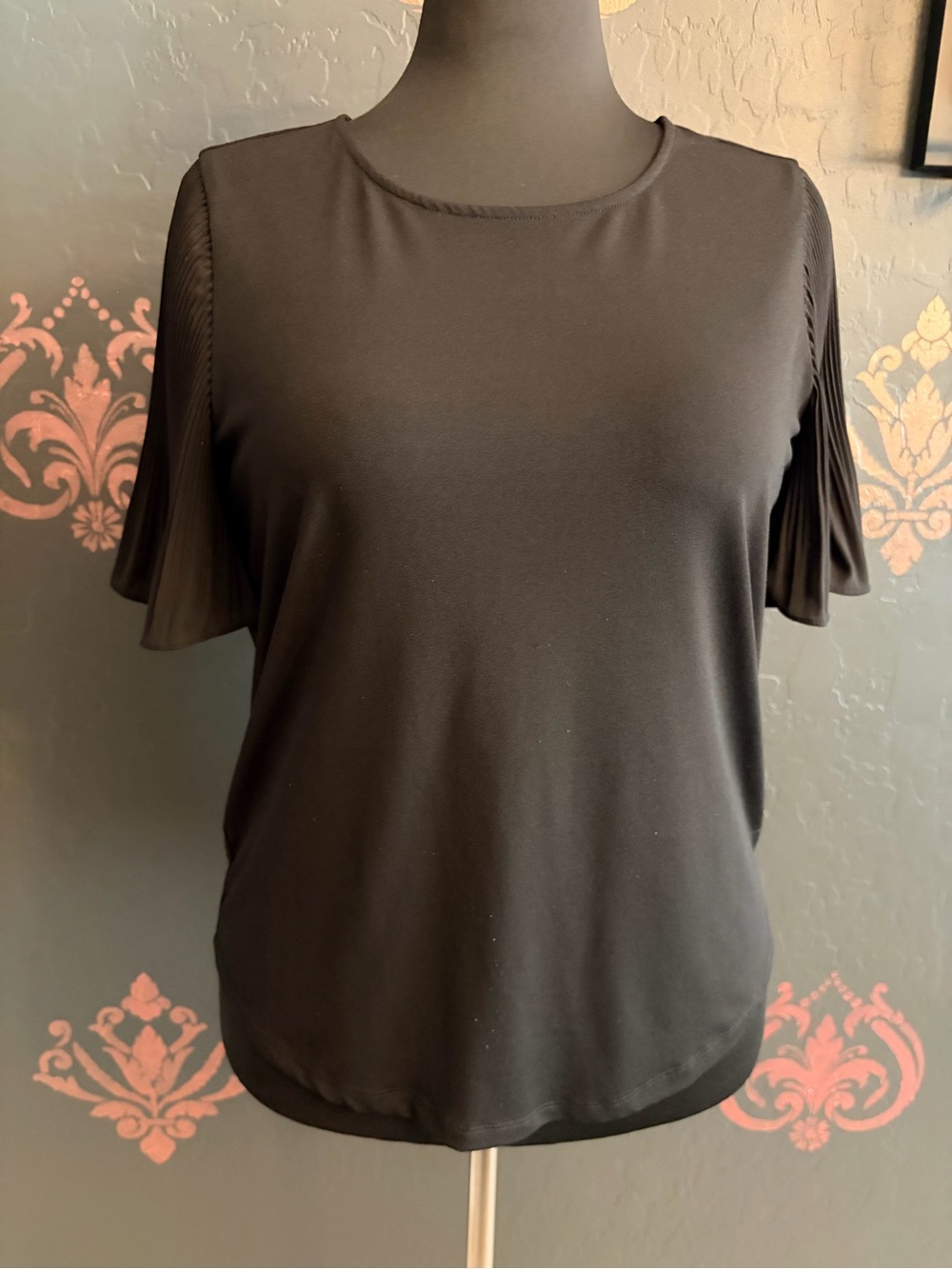 Classic Black Flutter Sleeve Women's Top